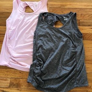 Maternity Workout Tank Top Bundle - pink/gray